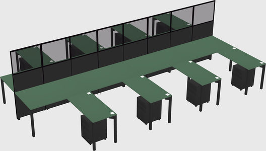 Shared l-shape cubicle