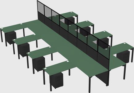 Shared l-shape cubicle