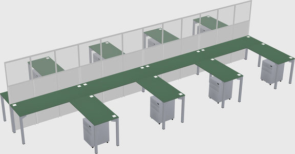 Shared l-shape cubicle