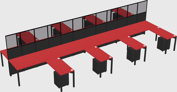 Shared l-shape cubicle