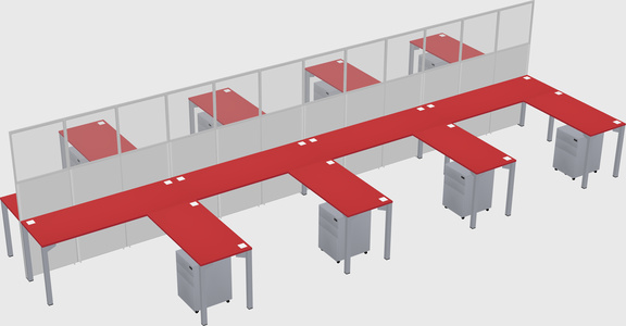 Shared l-shape cubicle