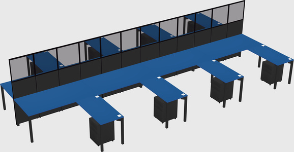 Shared l-shape cubicle