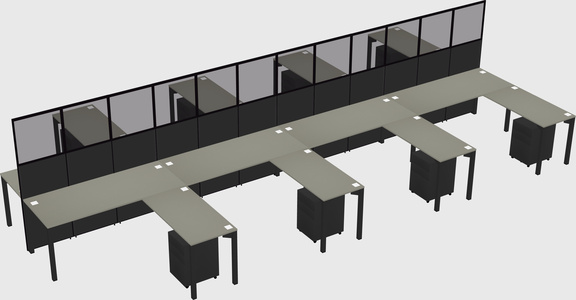 Shared l-shape cubicle