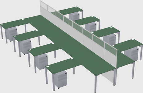 Shared l-shape cubicle