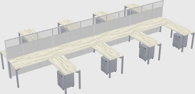 Shared l-shape cubicle