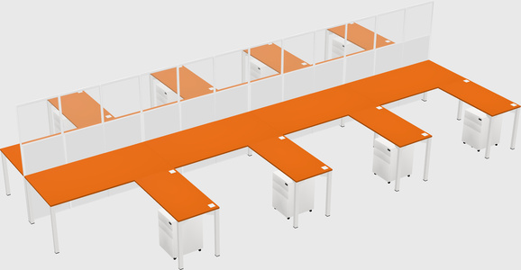 Shared l-shape cubicle