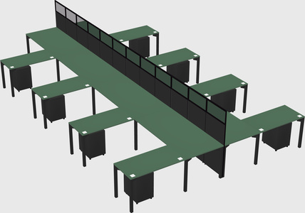 Shared l-shape cubicle