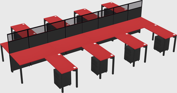 Shared l-shape cubicle