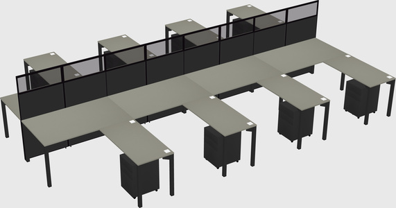 Shared l-shape cubicle