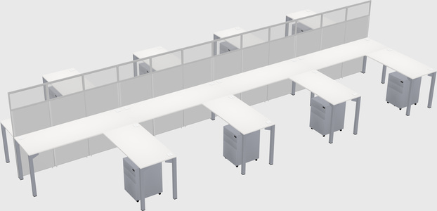 Shared l-shape cubicle