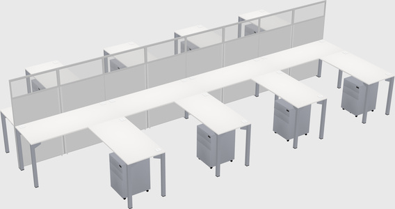 Shared l-shape cubicle