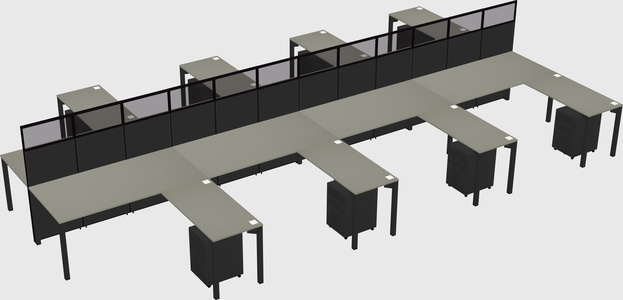 Shared l-shape cubicle