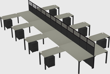 Shared l-shape cubicle