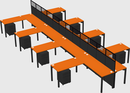 Shared l-shape cubicle