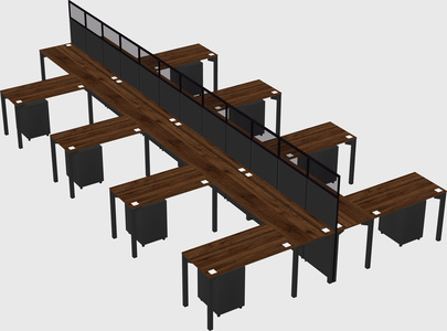Shared l-shape cubicle