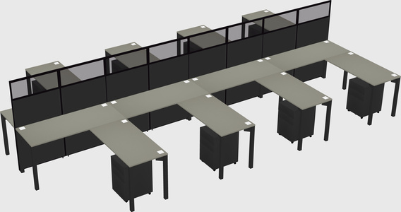 Shared l-shape cubicle