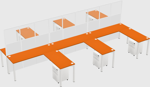 Shared l-shape cubicle