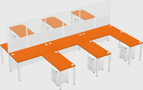 Shared l-shape cubicle