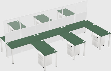 Shared l-shape cubicle