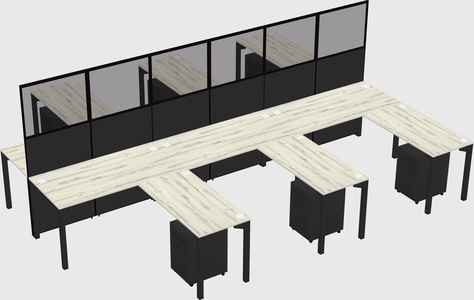 Shared l-shape cubicle