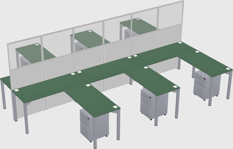 Shared l-shape cubicle