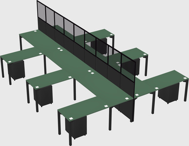 Shared l-shape cubicle