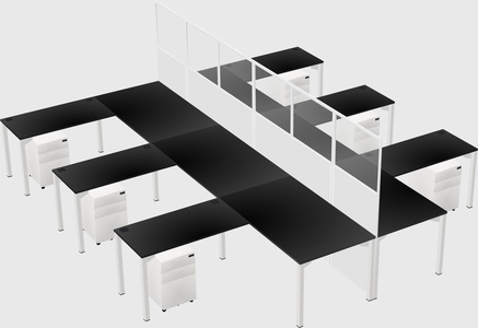Shared l-shape cubicle
