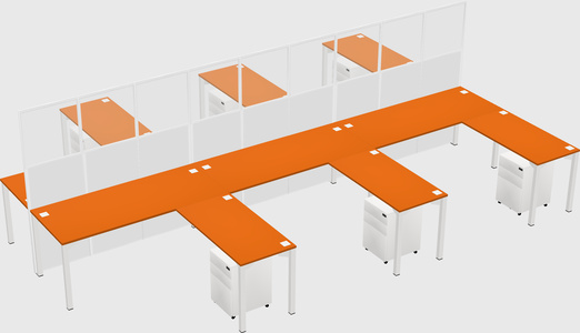 Shared l-shape cubicle