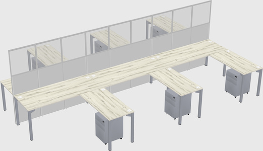 Shared l-shape cubicle