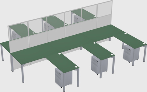 Shared l-shape cubicle