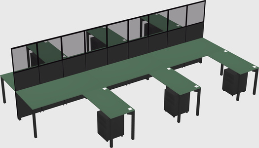 Shared l-shape cubicle
