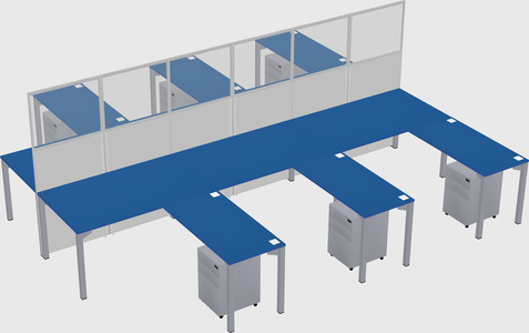 Shared l-shape cubicle