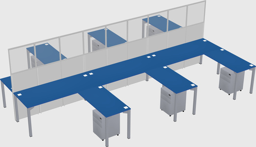 Shared l-shape cubicle