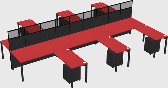 Shared l-shape cubicle