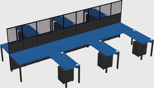 Shared l-shape cubicle