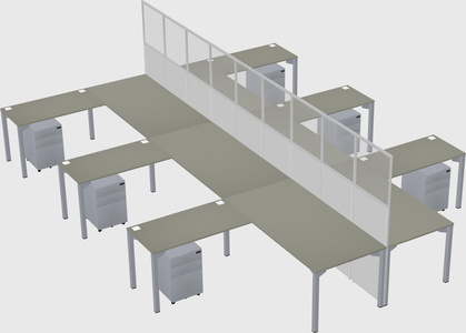Shared l-shape cubicle