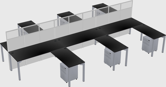 Shared l-shape cubicle
