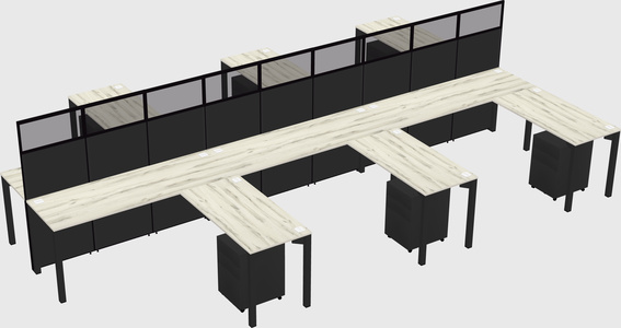 Shared l-shape cubicle
