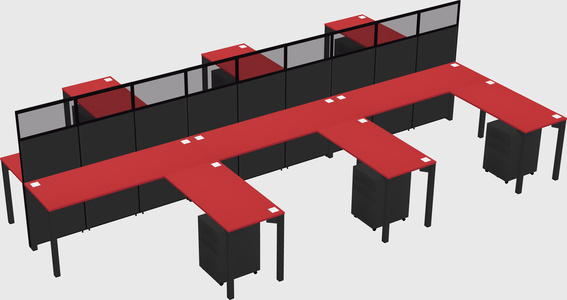 Shared l-shape cubicle