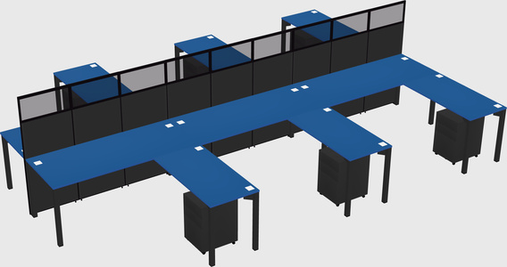 Shared l-shape cubicle