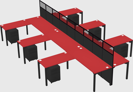 Shared l-shape cubicle