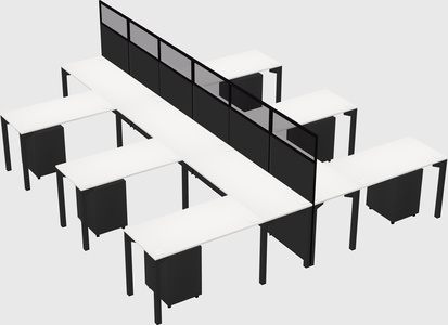 Shared l-shape cubicle