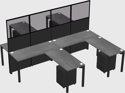 Shared l-shape cubicle