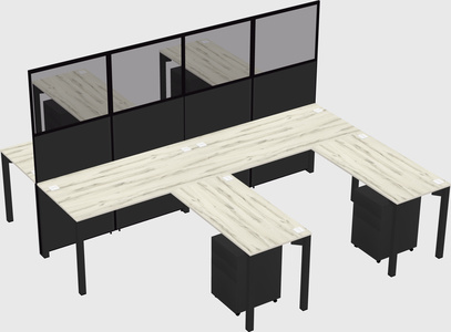 Shared l-shape cubicle