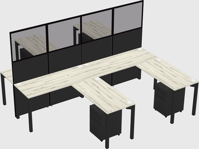 Shared l-shape cubicle