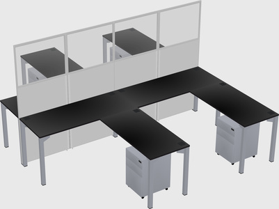 Shared l-shape cubicle