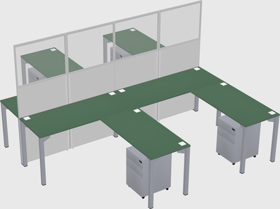 Shared l-shape cubicle