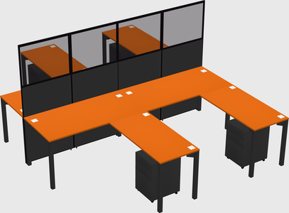 Shared l-shape cubicle