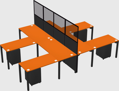 Shared l-shape cubicle