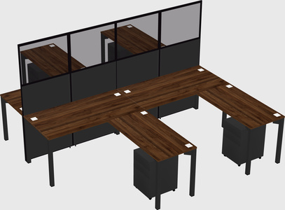 Shared l-shape cubicle